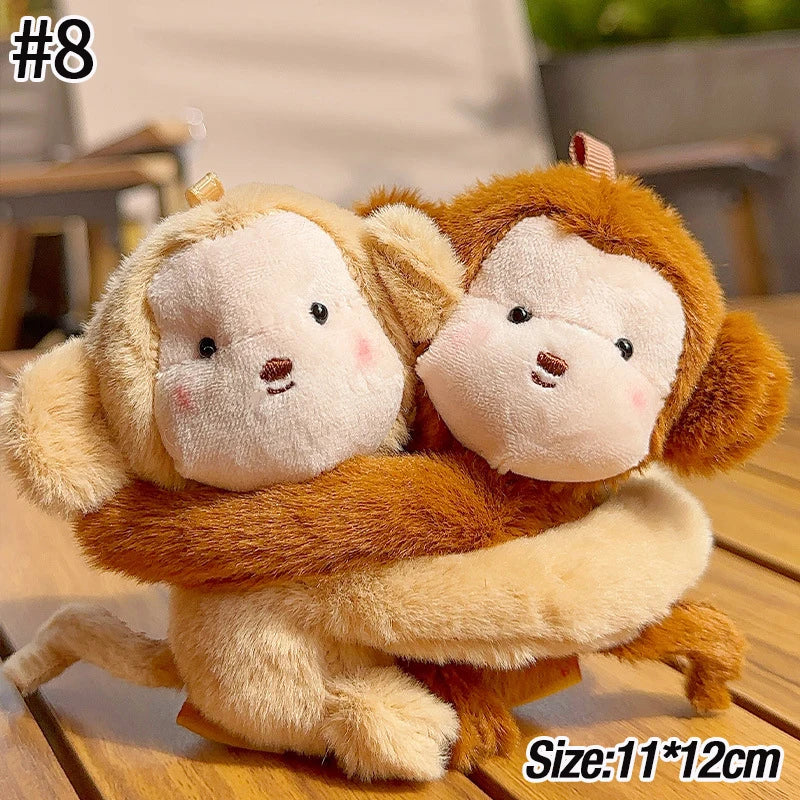 1Pair Funny Hugging Animals Keychain Cartoon Penguins Couple Plush Keychain Backpack Hanging Pendant Lover Birthday Gifts