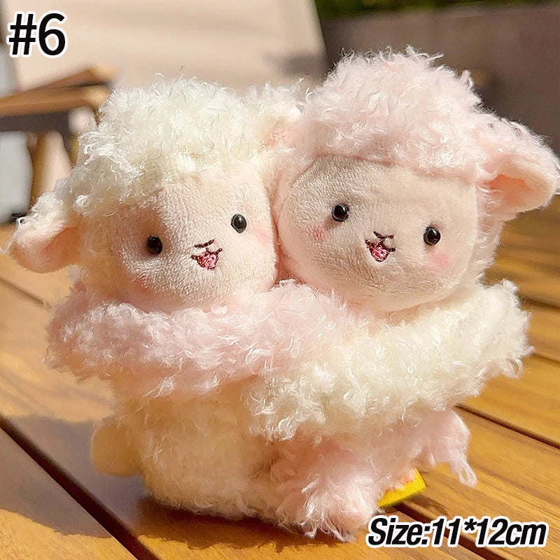 1Pair Funny Hugging Animals Keychain Cartoon Penguins Couple Plush Keychain Backpack Hanging Pendant Lover Birthday Gifts
