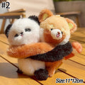 1Pair Funny Hugging Animals Keychain Cartoon Penguins Couple Plush Keychain Backpack Hanging Pendant Lover Birthday Gifts